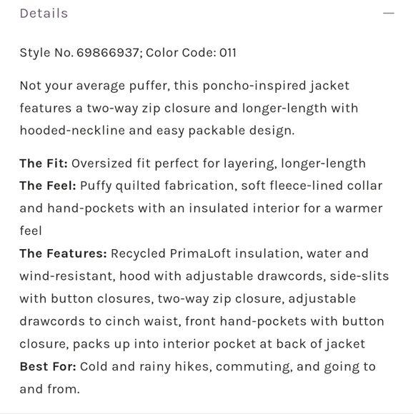 Free People Patricia Packable Poncho Puffer coat - Picture 5 of 6